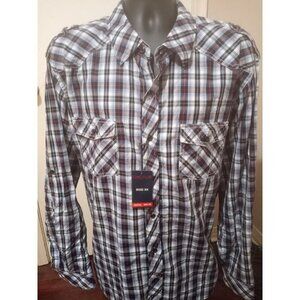 New NWT Cactus American Fit Blue Plaid Long Sleeve Button Down Shirt Size 3X